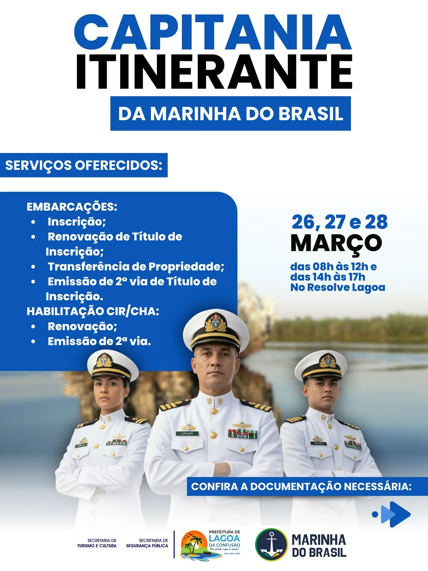 Lagoa da Confusão recebe projeto Capitania Itinerante da Marinha do Brasil